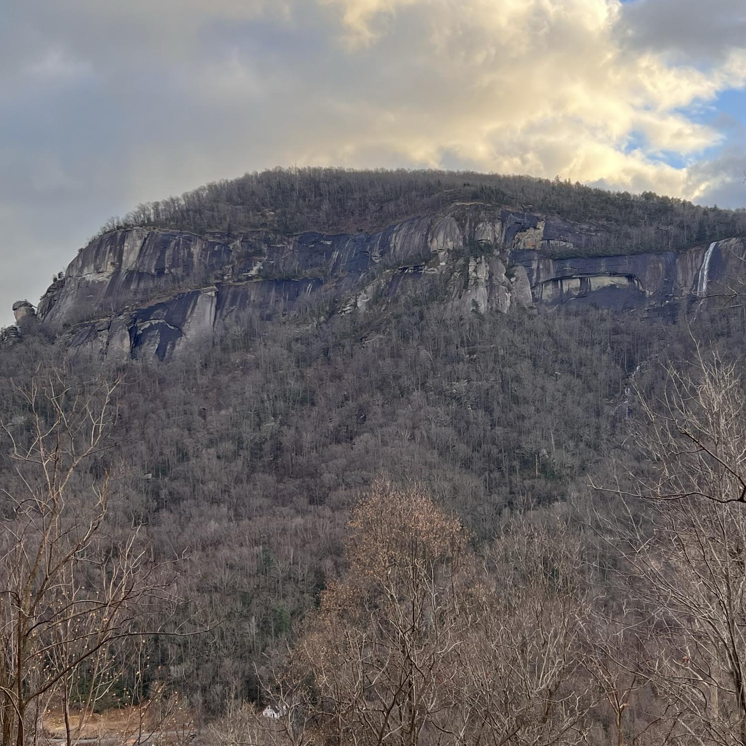 View from our cabin of the waterfall where he proposed!