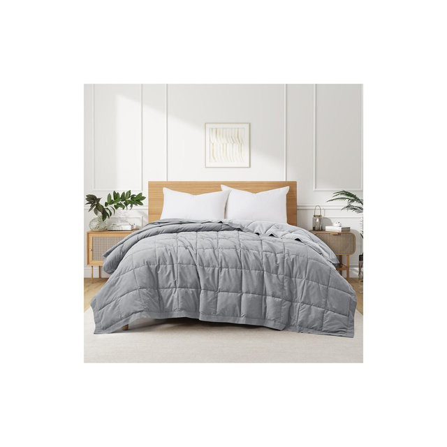 Peace Nest Oversized Reversible Microfiber Bedding Blankets, Lightweight and Soft with Satin Trim, Dark Gray/Light Gray, 108" x 90"