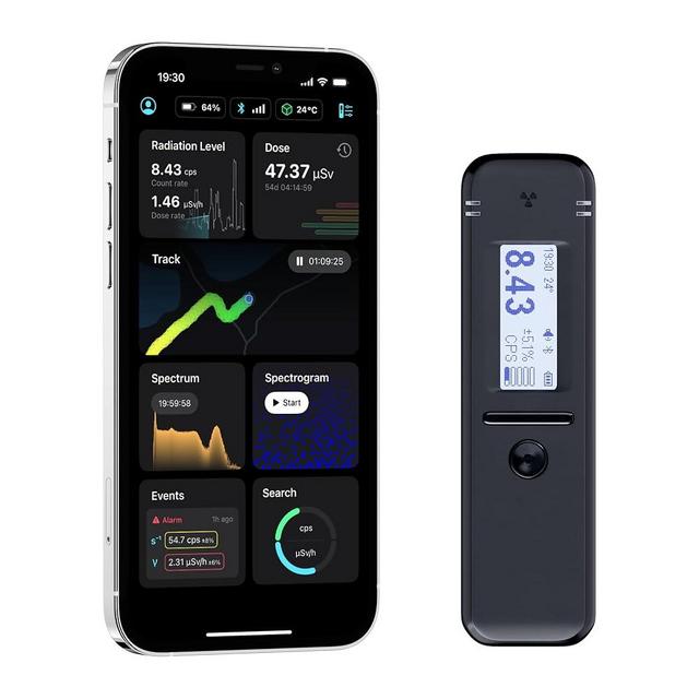 Neхт Generation Geiger Counter Nuclear Radiation Detector and Personal Dosimeter Radiacode 102- with Scintillation Crystal for Isotopes Identification Fully Free App with Lifetime Update (RC102)