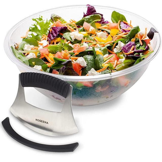 Koseena,Salad Chopper and Bowl,Durable Bowl,Sharp Blade Cuts Hard Veggies,Chopped Salad Bowl and Chopper,Salad Cutter, Salad Maker, Lettuce Chopper