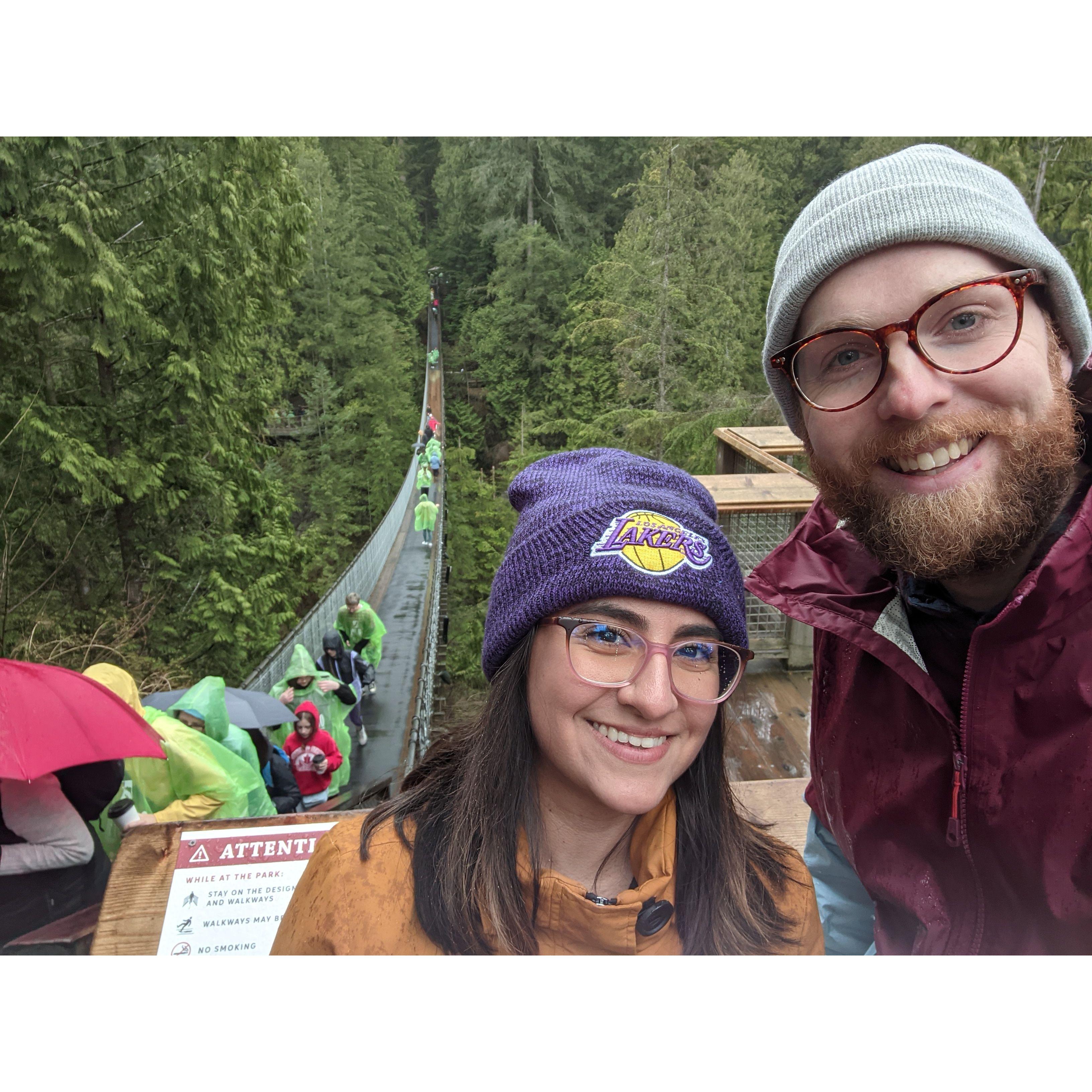 Before crossing the Capilano Suspension Bridge in Vancouver - April 2023