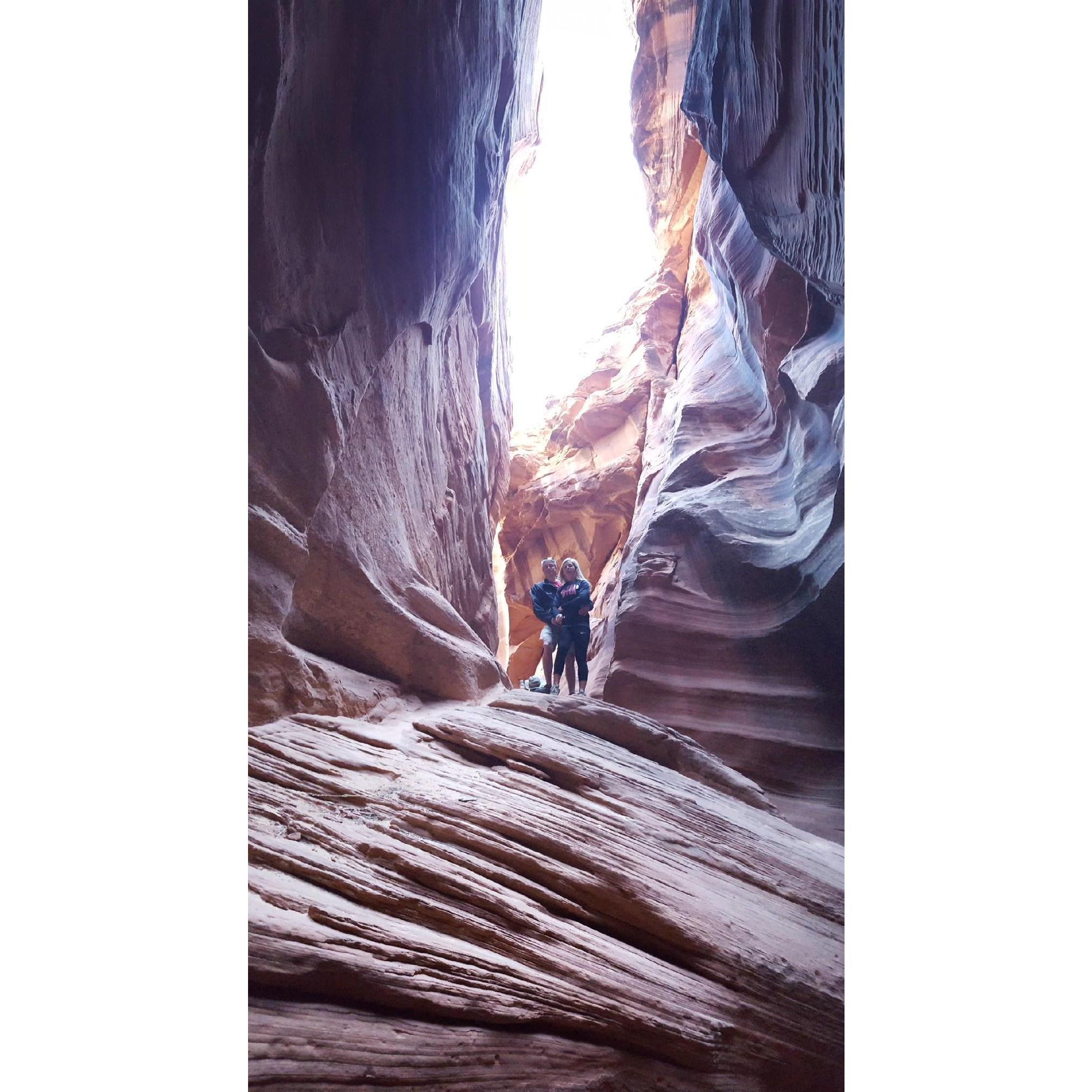 March hiking Cardiac Canyon in Page Arizona