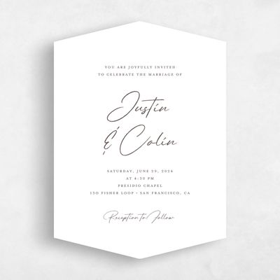 White Wedding Invitation - Burke Classic