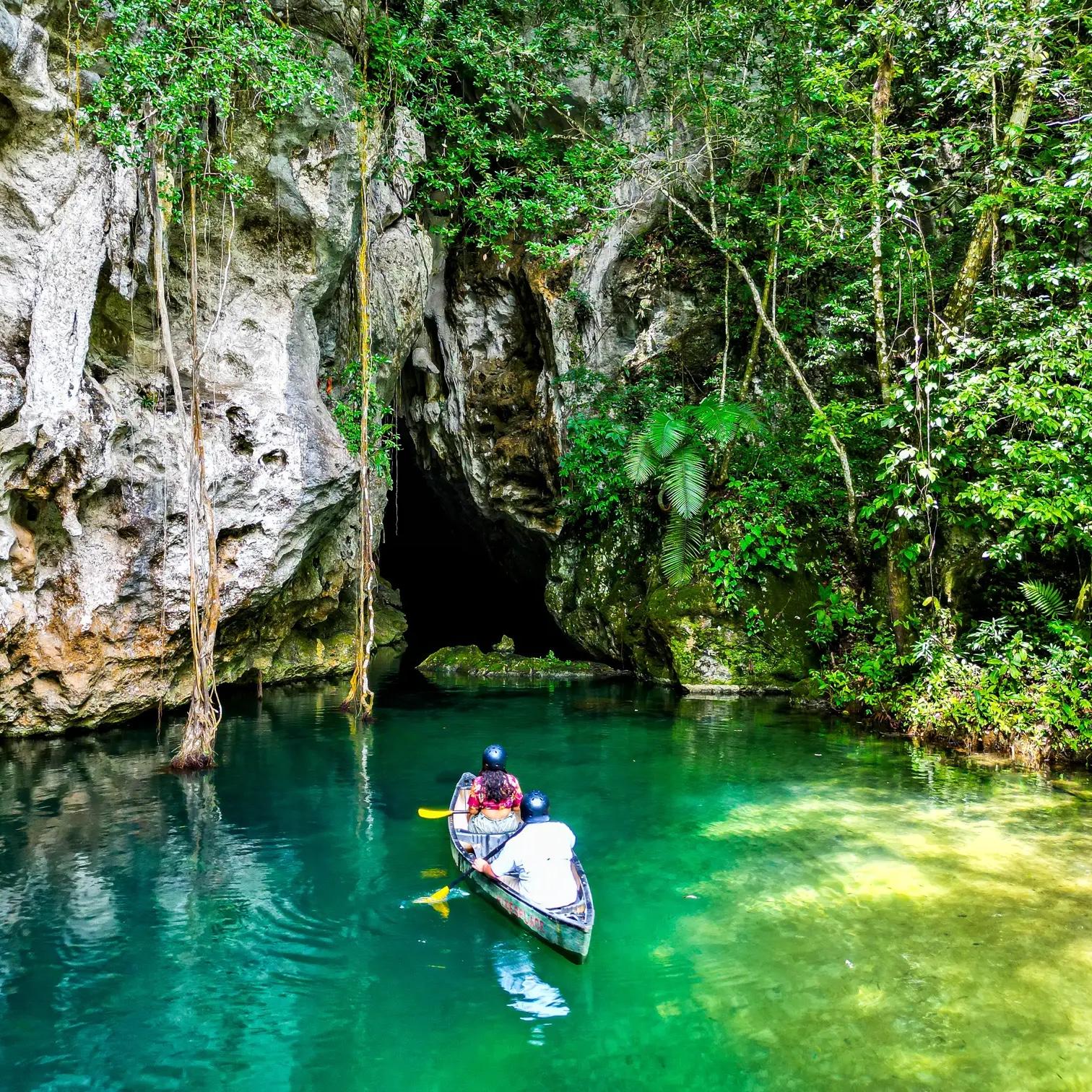 Honeymoon Barton Creek Cave Canoeing