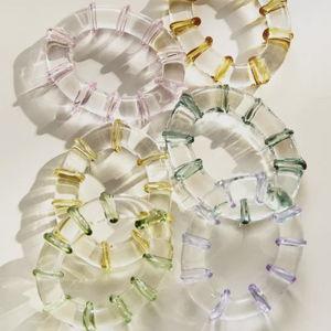 SET OF GLASS NAPKIN RINGS (SET OF 6)