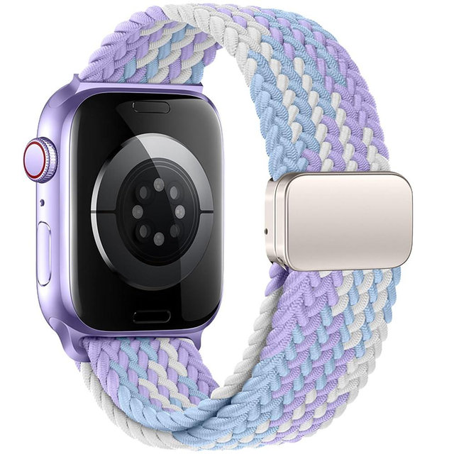 Mazoft Braided Bands With Magnetic Clasp Compatible with Apple Watch Band 38mm 40mm 41mm 42mm 44mm 45mm 46mm 49mm；Soft Nylon Sport Loop Strap for iWatch Series Ultra 2&1 10 9 8 7 6 SE 5 4 3 Women Men