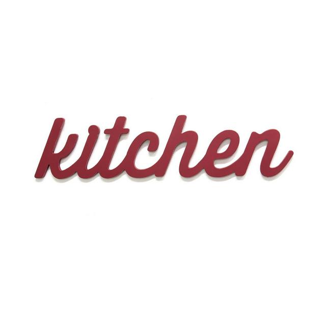 Stratton Home Decor Red Kitchen Wood Word Decor