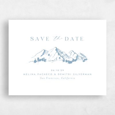 Dusty Blue Wedding Save the Date - Crispin Landscape