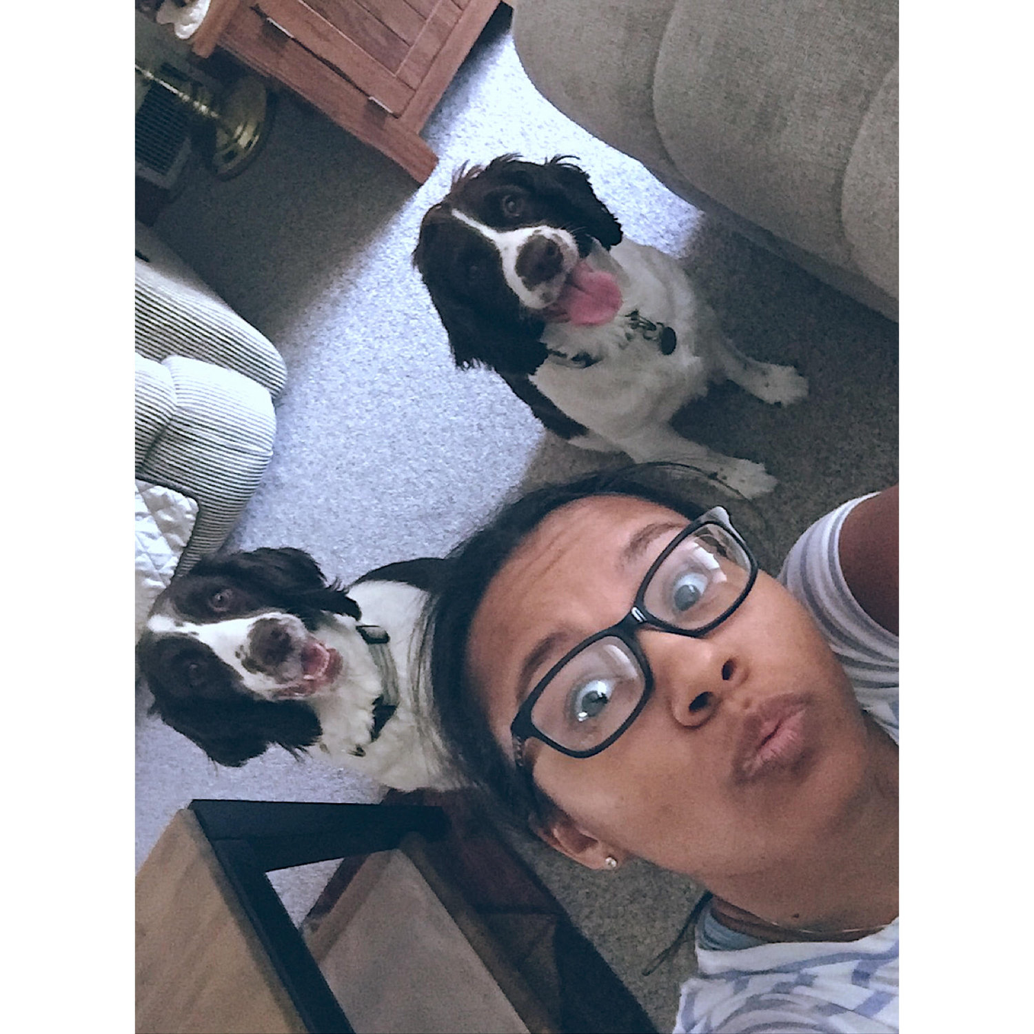 Lindsay with her dogs, Karlie and Kalie 2017