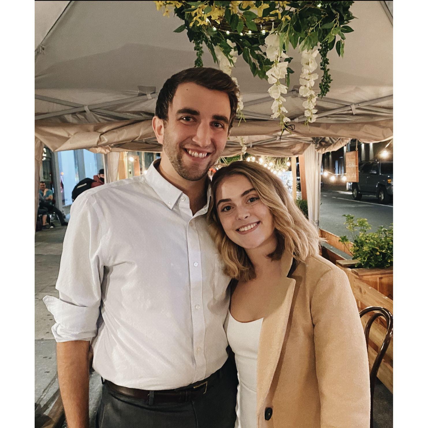One of our first fancy dates, back in 2020.