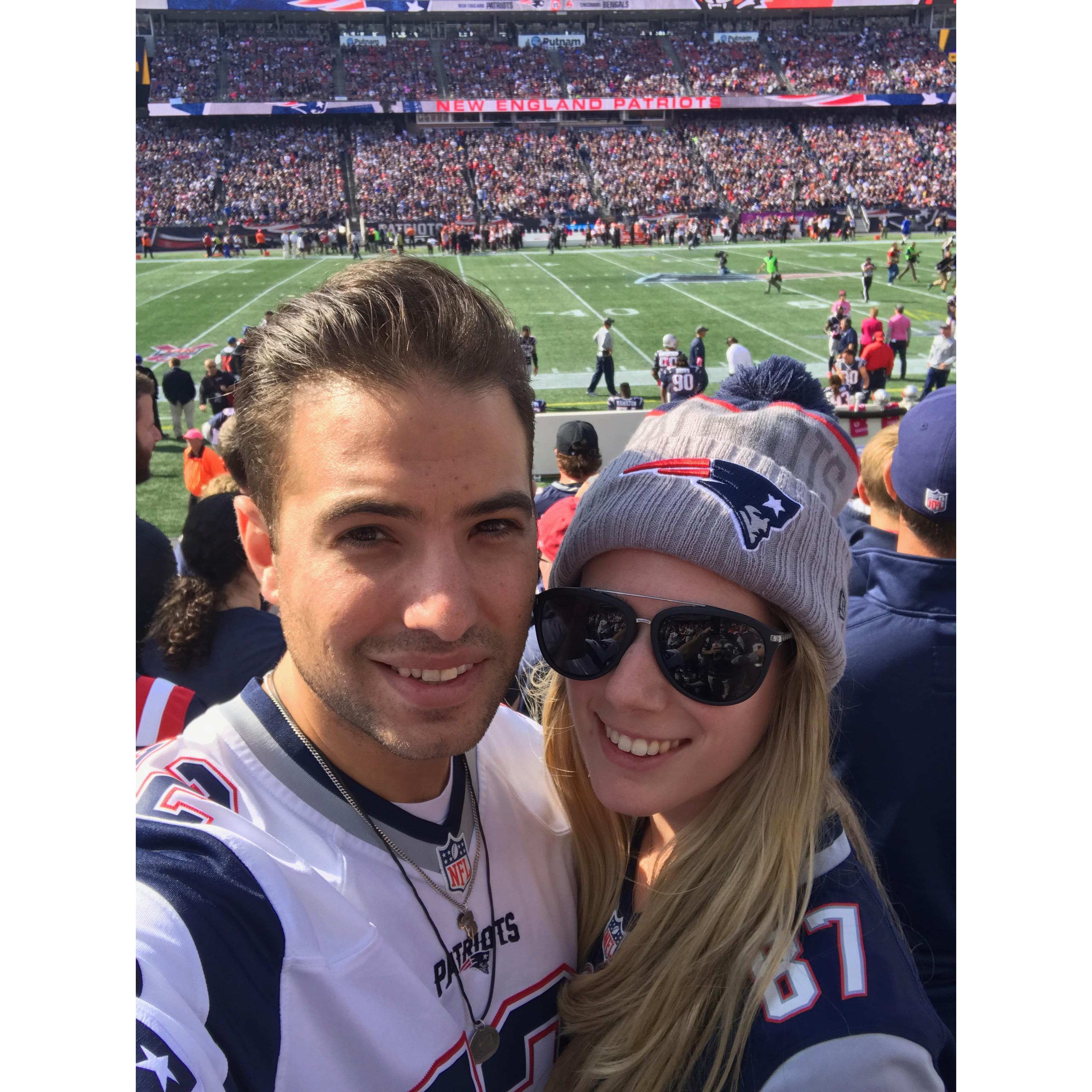 At the Pats game...