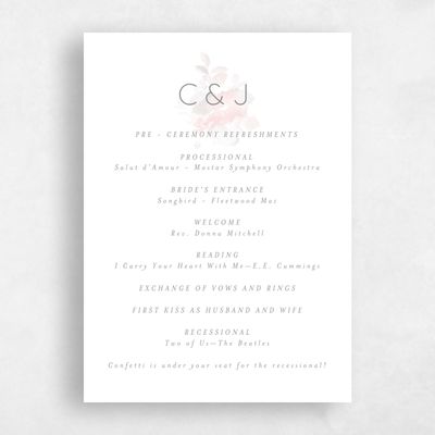 Blush, Pink Wedding Program - Kylan