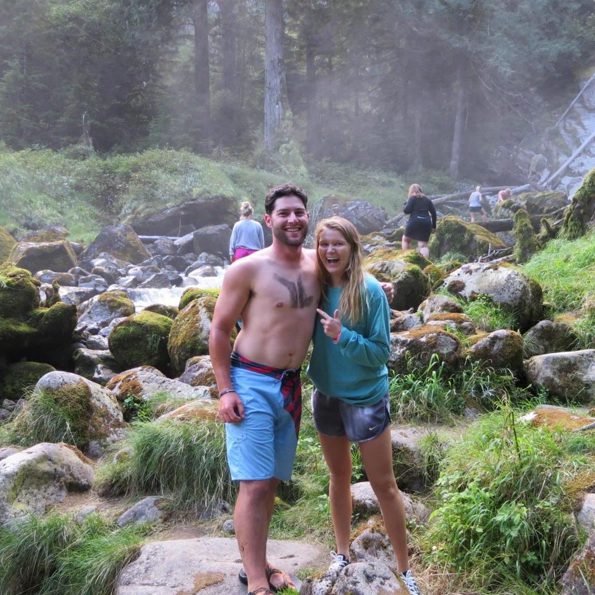Our first picture together! Had to document his crazy chest hair in the shape of "YL"