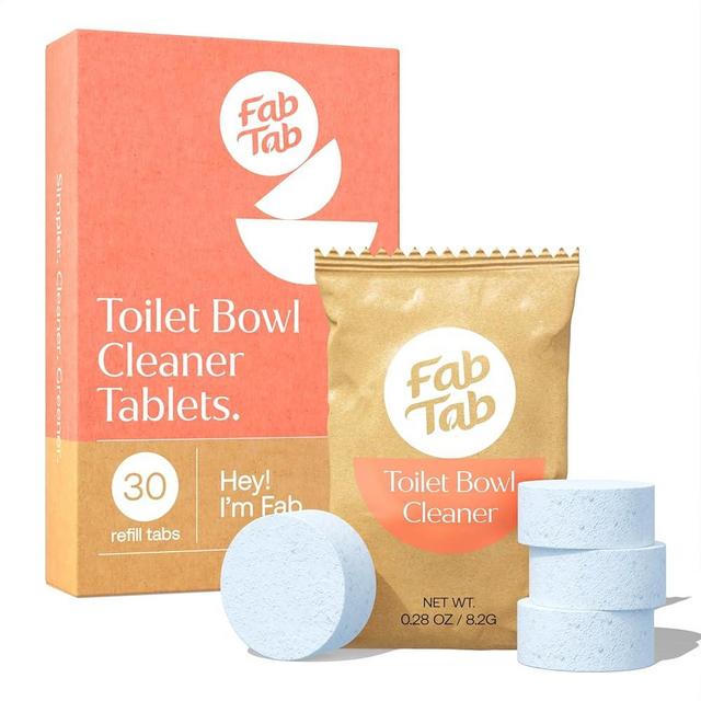 Fab Tab Toilet Bowl Cleaner Tablets- No Harsh Chemicals | Plastic-Free | Removes Rust & Stains | Natural Cleaning Products | Plant-Based | Gentle On The Planet - 30 tablets