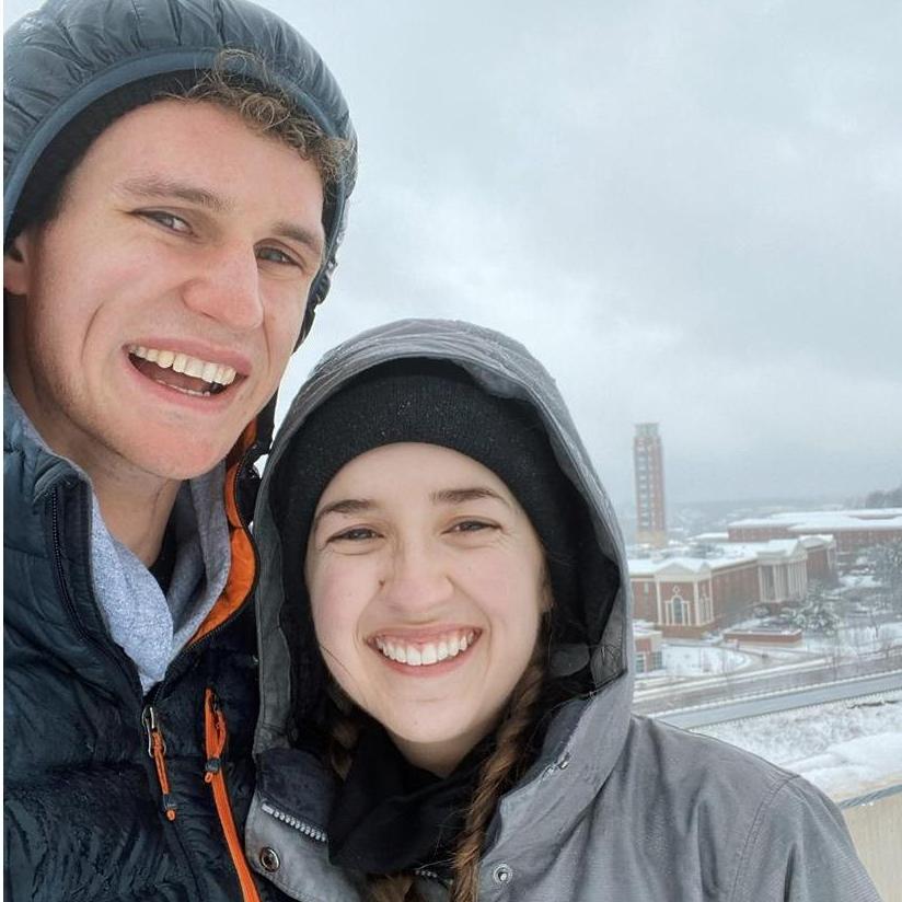 Elliot's first snow day; we went sledding and built a snowman together.