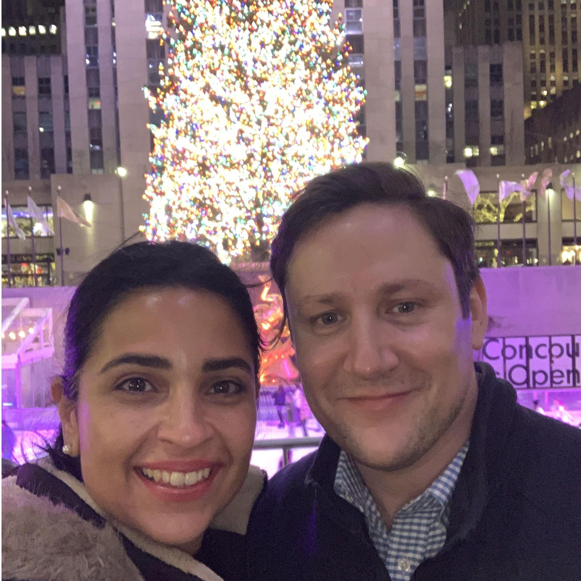 "Darling, only tourists visit Rockefeller Center during Christmas - just smile, Bricker."