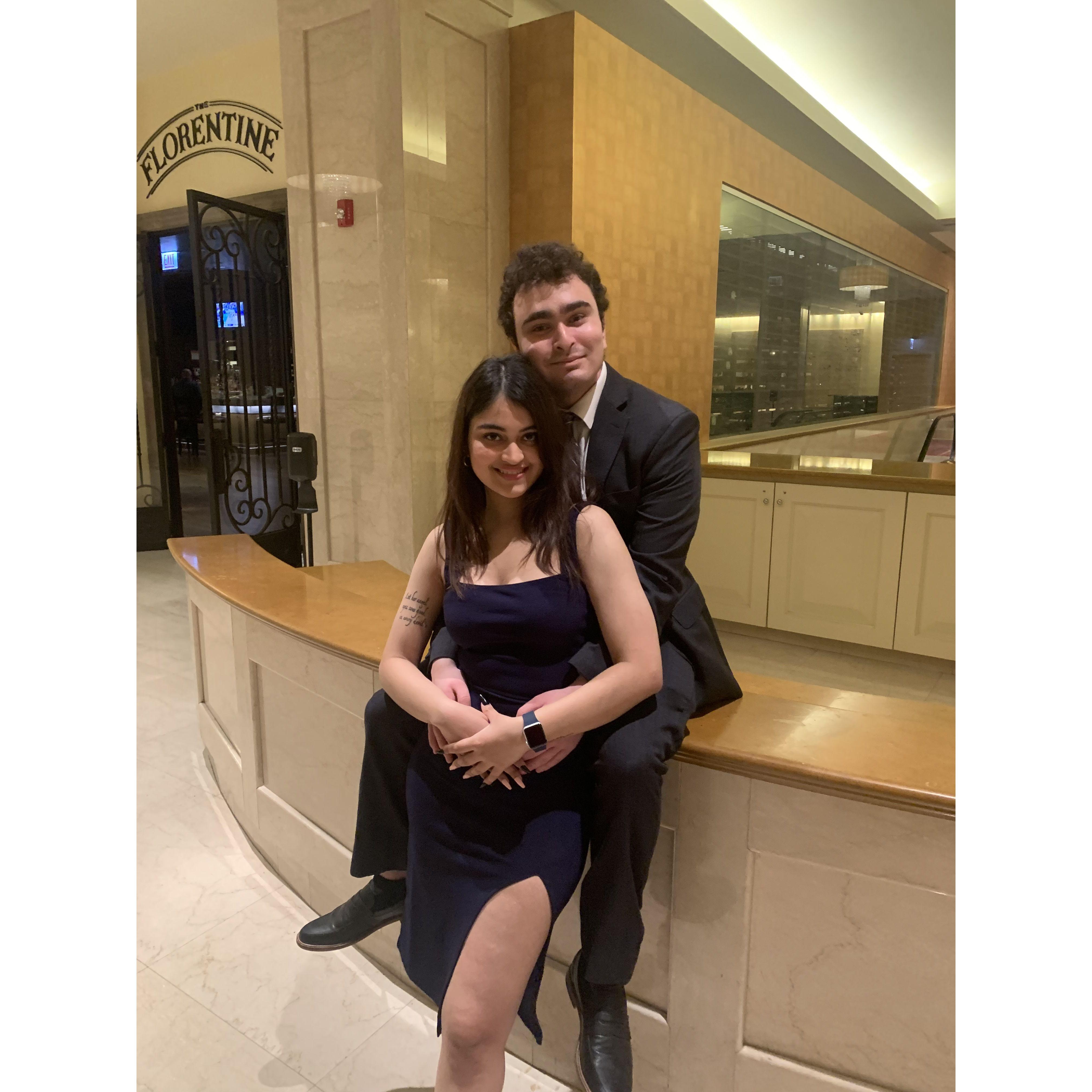 Nathan's fraternity's formal party in Chicago, IL
