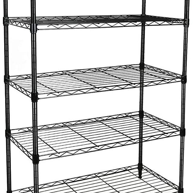 YSSOA Heavy Duty 5-Shelf Shelving Unit, 29" D x 14" W x 61" H, 5 Tier, Black, 1 Pack, 1 Pack (HKSHLF29146105GV8)
