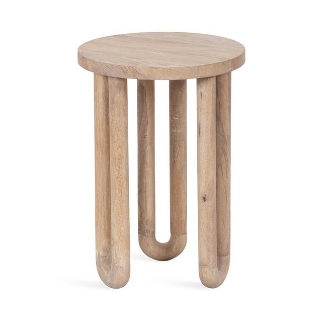 Kate and Laurel Kenzo Modern Wooden Round Side Table, 14 x 14 x 20, Light Natural, Transitional Wood End Table for Use as Bedroom Nightstand or Living Room Accent Table
