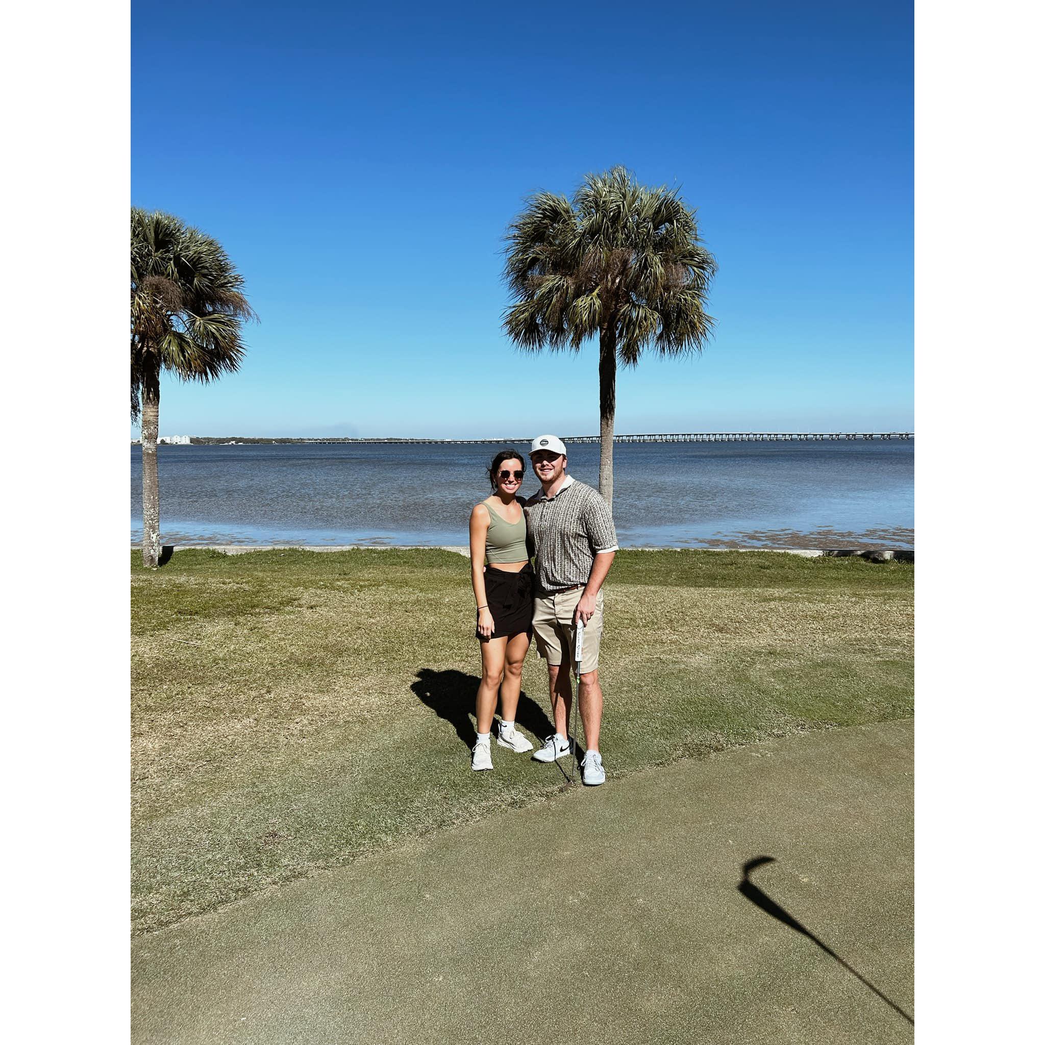 Ryan's 25th Birthday in Tampa FL- of course it was spent golfing. Sarah flew out even though she needed emergent surgery for her wisdom teeth