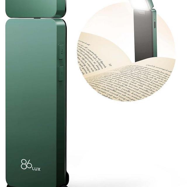 86lux Book Light, Rechargeable Reading Lights for Books in Bed, Ultralight Clip-on LED Bookmark Lamp with 3 Amber Colors & Stepless Dimming for Night Reading for Book Lovers, Kids, Ashen
