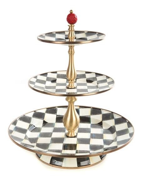 MacKenzie-ChildsCourtly Check Three-Tier Sweet Stand