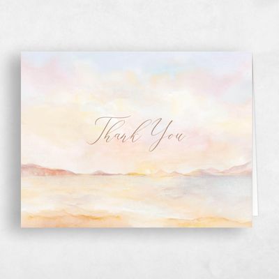 Beige Mountain Wedding Thank You - Andalusia Landscape