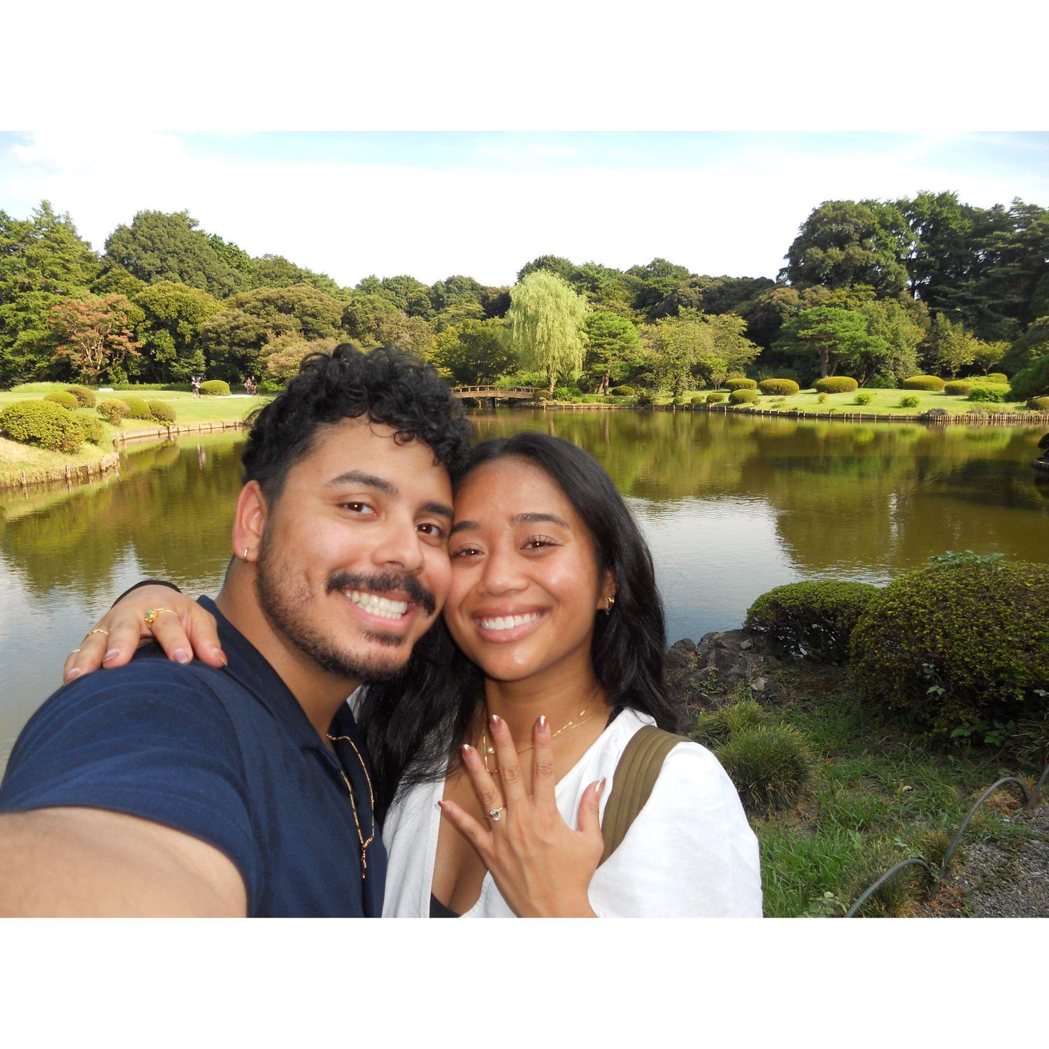When we got engaged in Tokyo, Japan.