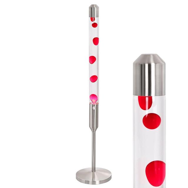 Kyzfy 47.5-Inch Liquid Motion Lamp,Magma Lamp, Mood Relaxation Light，Suitable for Home Decoration, Living Room, Office, Bedroom, café (47.5 inch Clear Water red Wax/Silver)