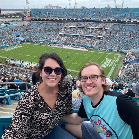 Our first Jags game, photo by our friend Glad