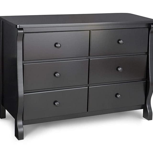 Delta Children Universal 6 Drawer Dresser, Black