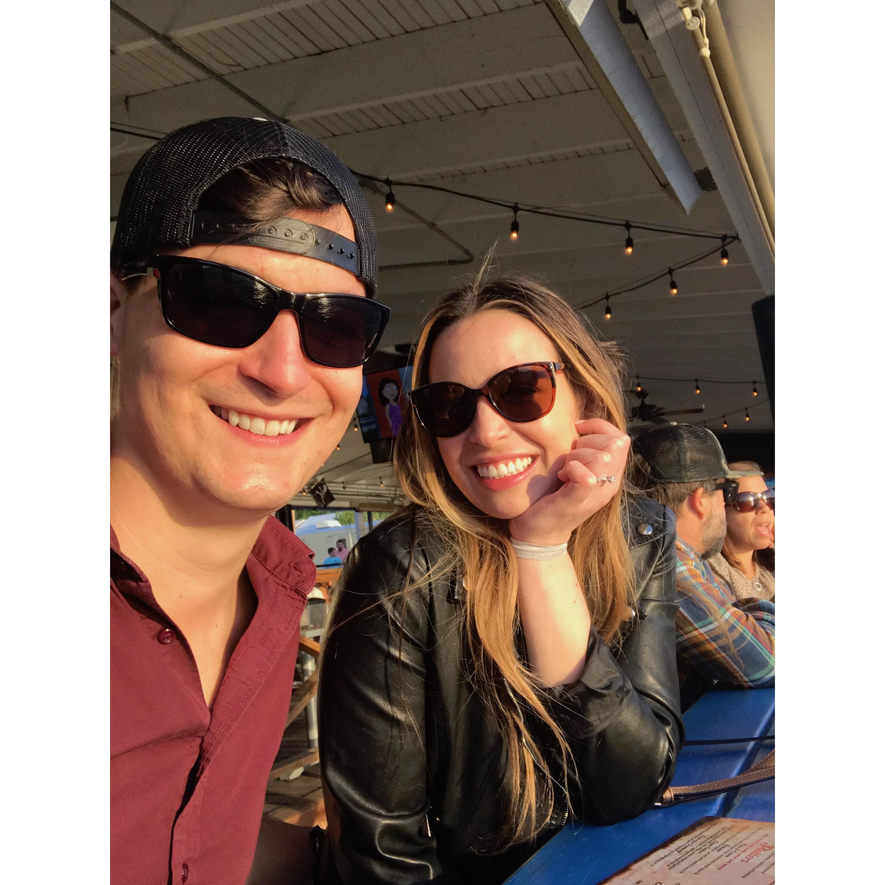 And finally, here is the beamingly happy, newly engaged couple having a post-proposal celebratory dinner. Excited to continue the story at our wedding with all of our favorite people!