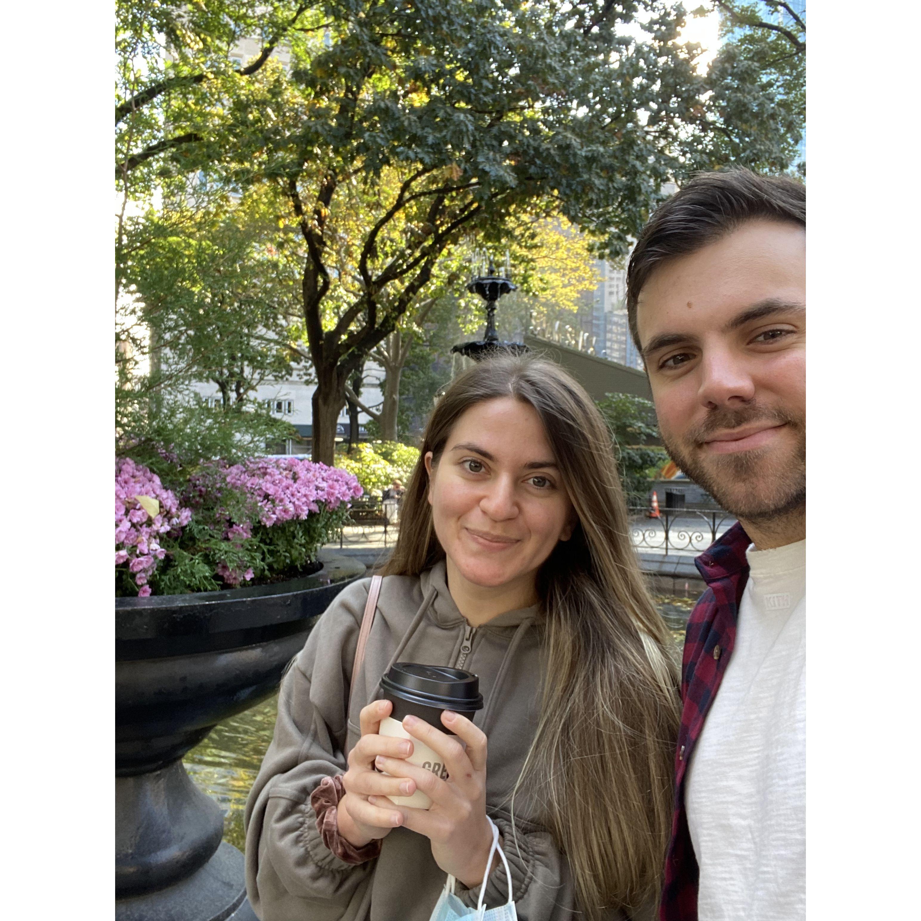 Our routine coffe trip through Madison Sq Park