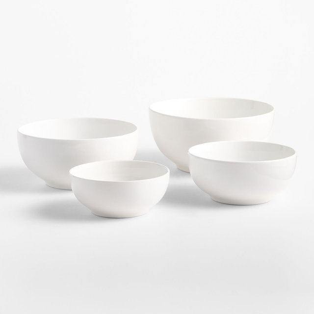 Aspen Coupe Stoneware Mixing and Serving Bowls, Set of 4