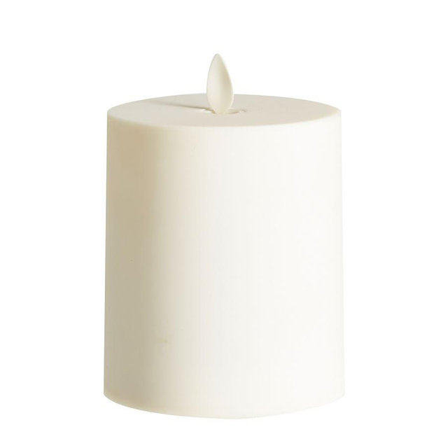 Premium Flicker Flameless Outdoor Candle, Ivory - 4 x 4.5