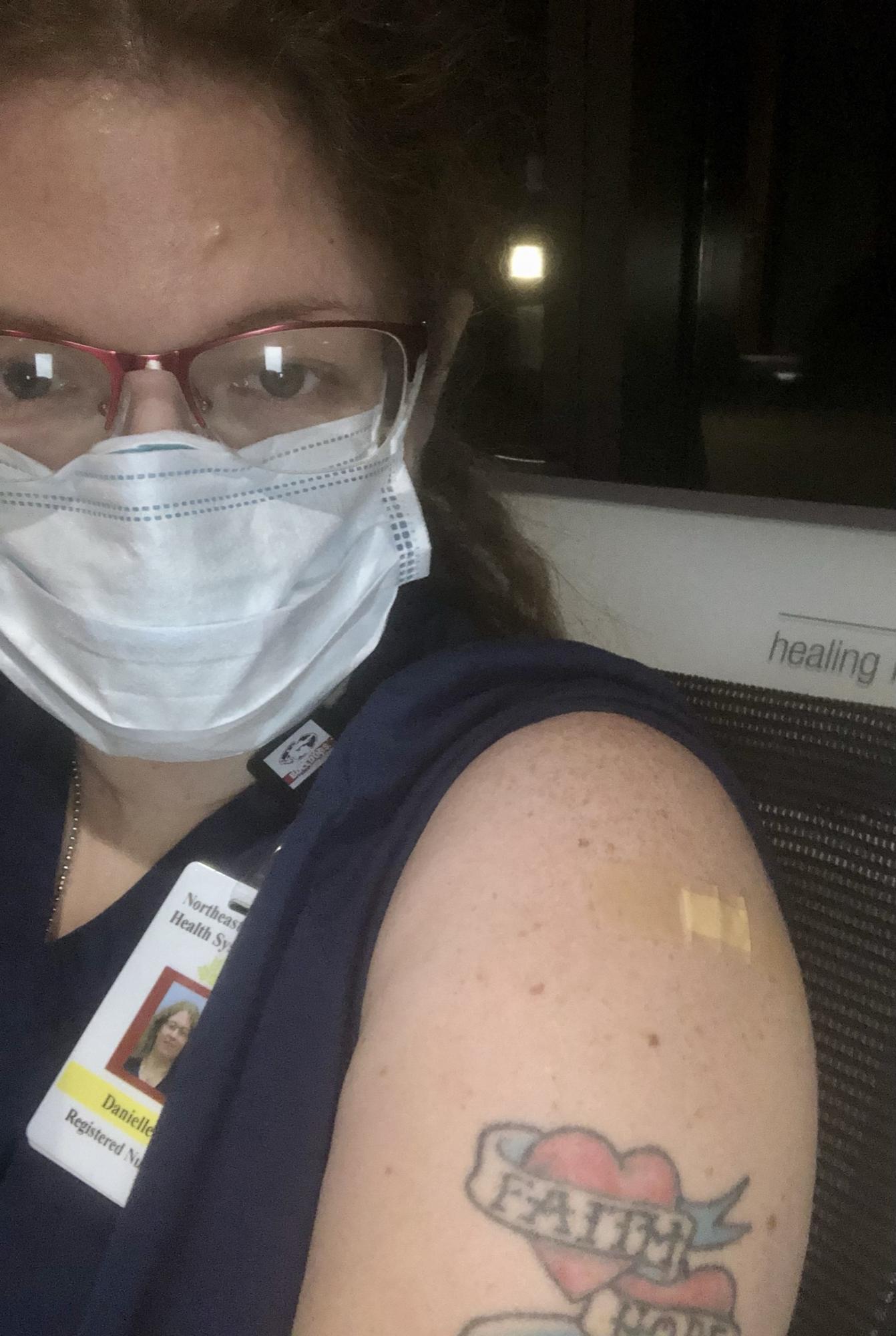 Danielle getting her COVID vaccine!