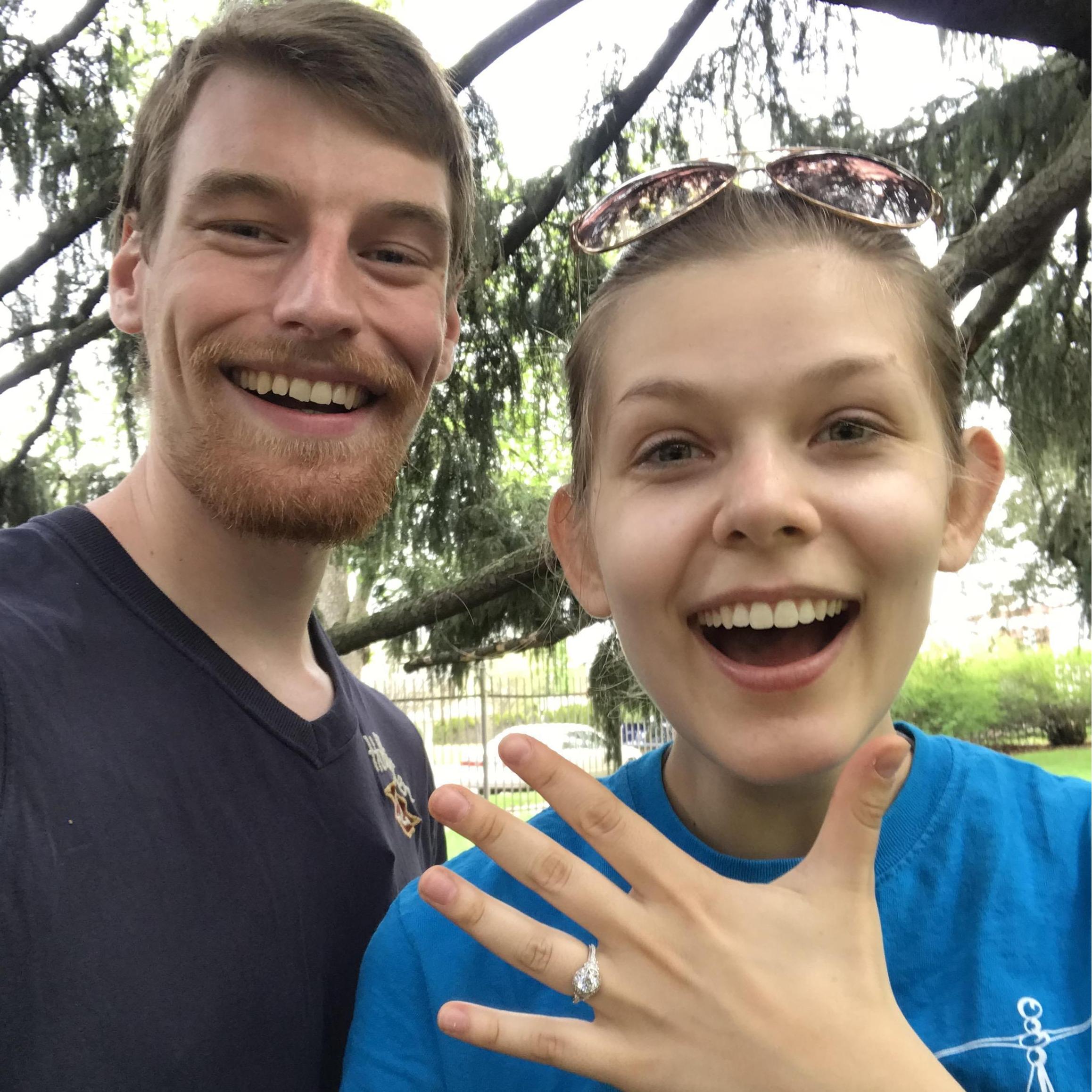 5/4/2018 - We're engaged! Katie was oblivious right up until she saw the ring. [Lycoming College | Williamsport]