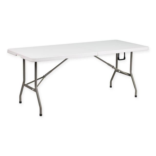 Flash Furniture Bi-Fold Plastic 6-Foot Folding Table in White