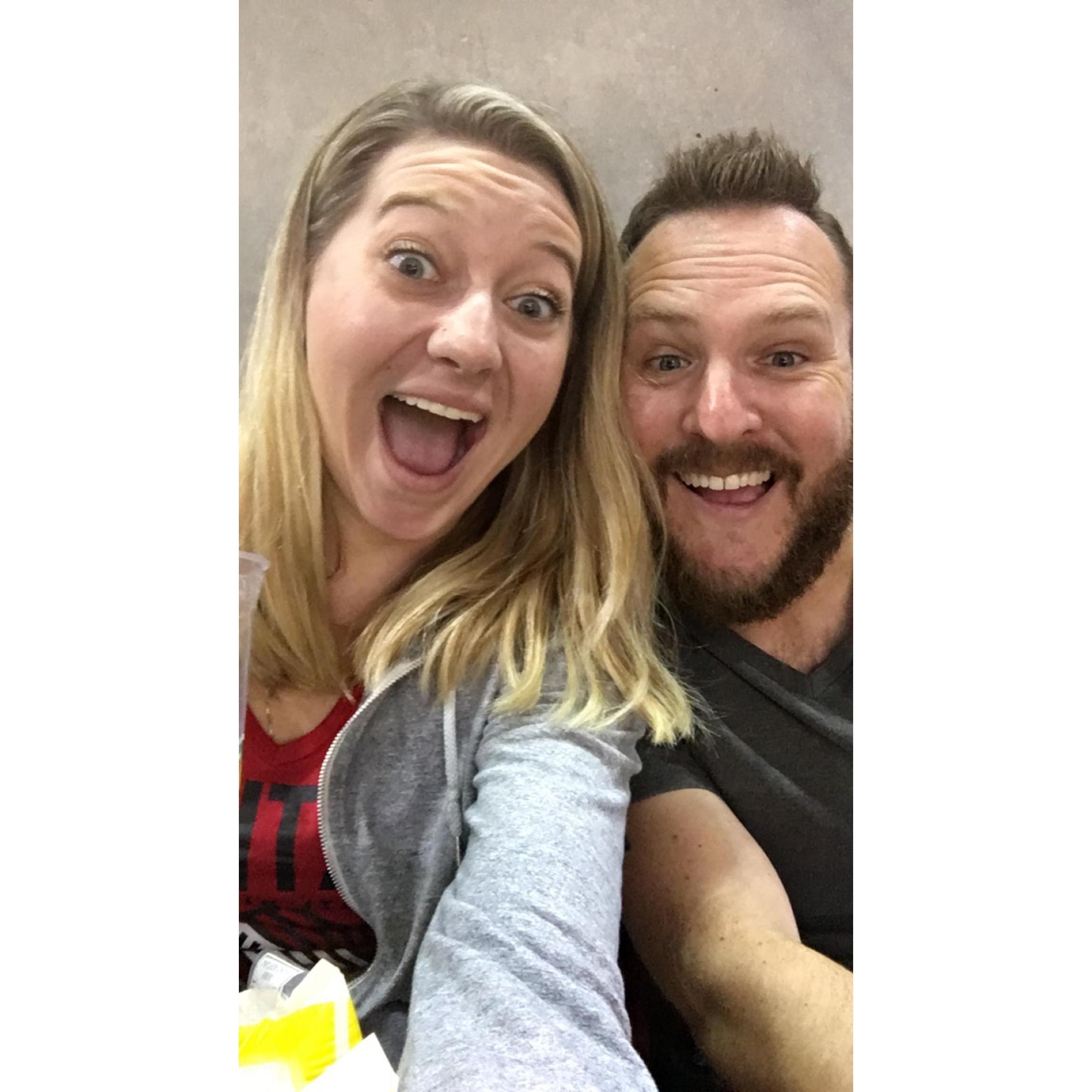 Our first photo together on our first road trip together! Second best birthday gift ever! WNBA Finals in Seattle.