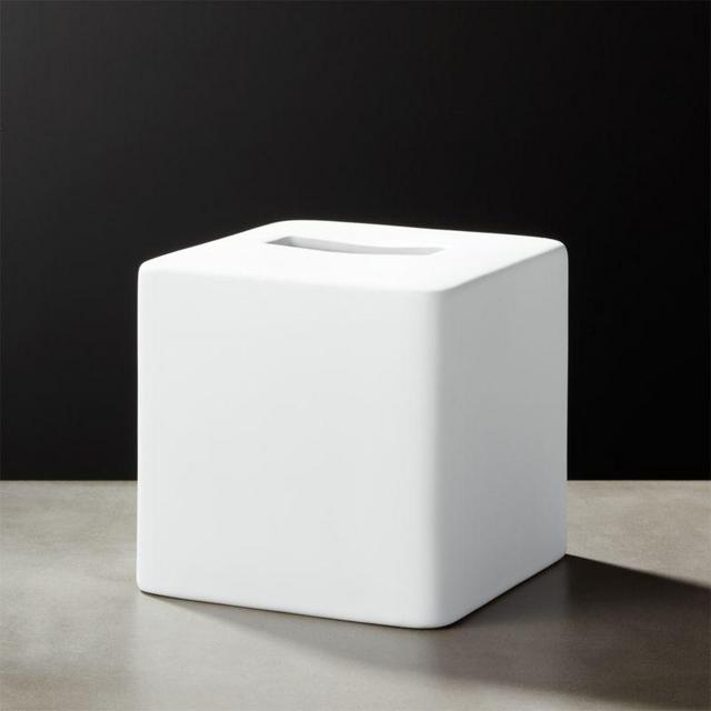White Rubber Coated Tissue Box Cover