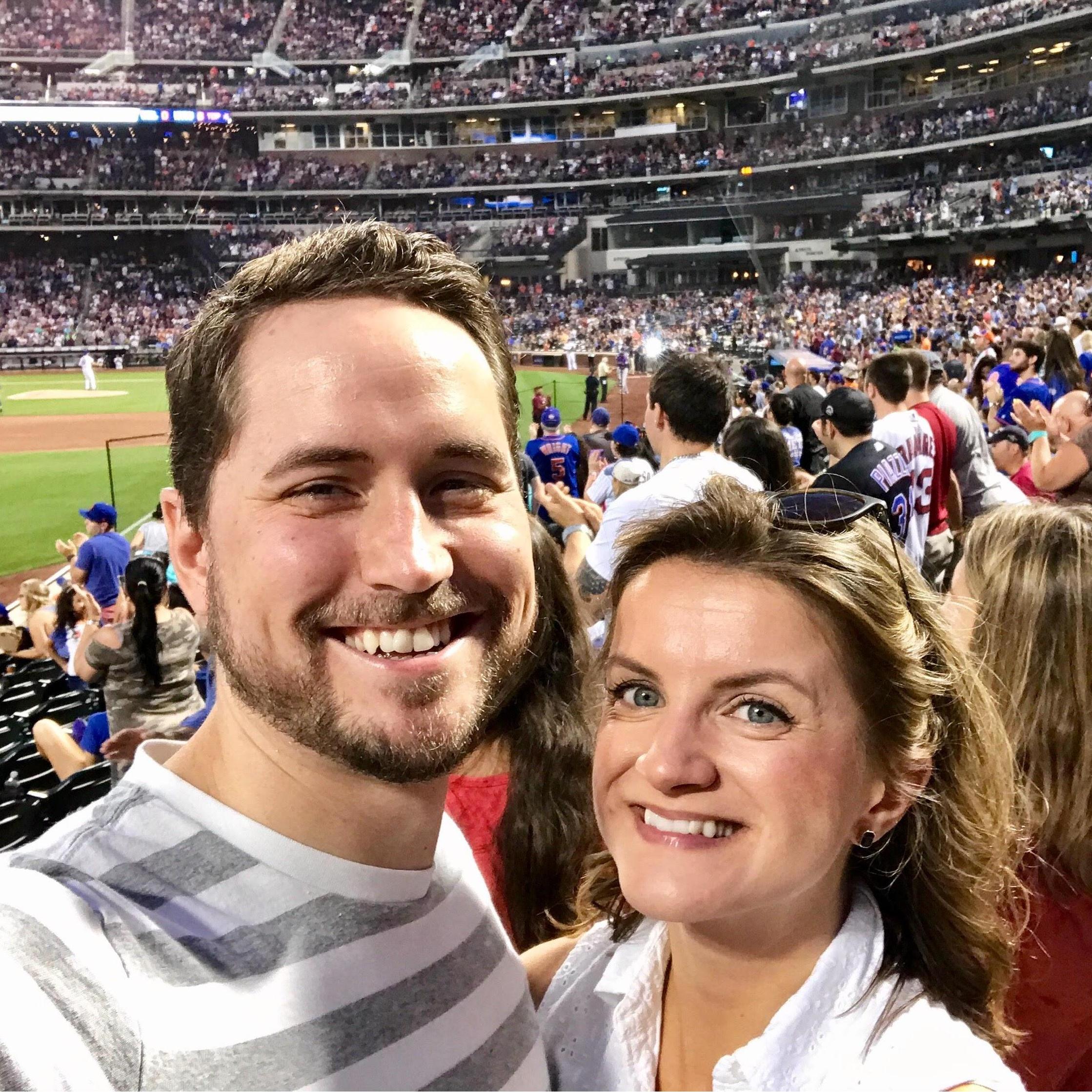 Enjoying a baseball game in NYC - Natalia's first!