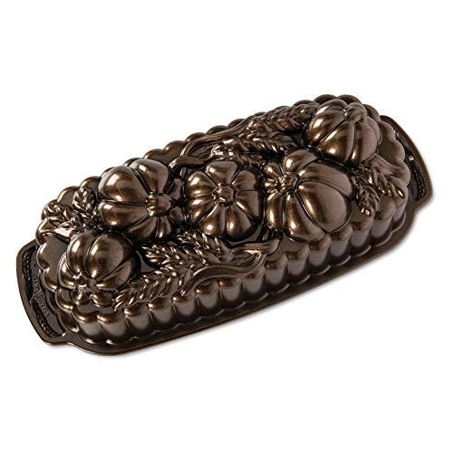 Nordic Ware Wheat & Pumpkin Cast Loaf Pan, 6 Cup Capacity, Bronze
