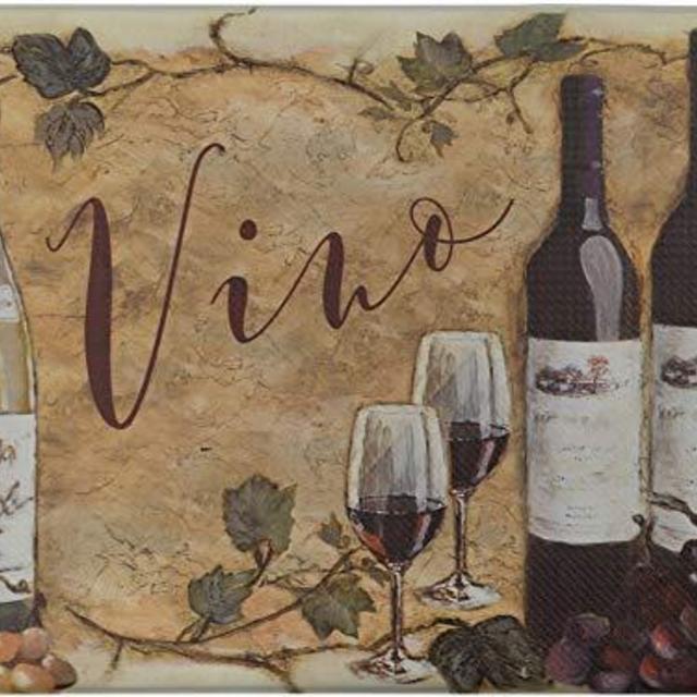 Oversized 20"x36" Feel at Ease Anti-Fatigue Kitchen Mat (Vino 10438)