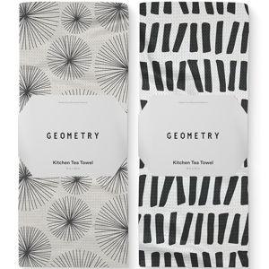GEOMETRY Kitchen Tea Towels - 2 Pack (All Lined Up)