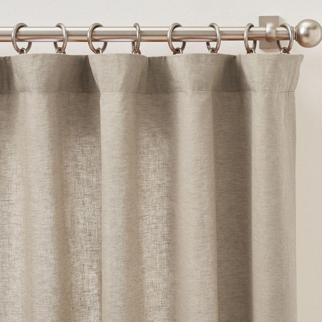 Belgian Flax Linen Curtain, Flax, 50" W x 120" L