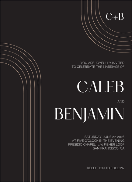 Goodwin Portrait | Black | Zola Wedding Invitations