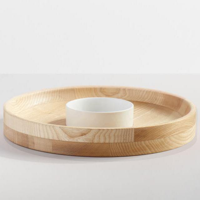 Ash Wood Chip & Dip Serving Tray