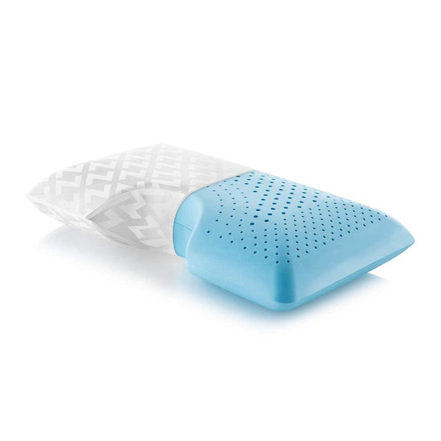 MALOUF Z Shoulder Zoned Dough Memory Foam Pillow - Gel Infused - Premium Tencel Cover - 5 Year U.S. Warranty - Mid Loft - King, Blue
