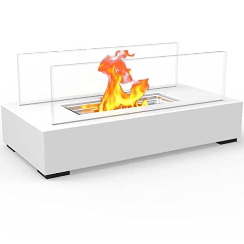 Regal Flame Indoor Outdoor Utopia Ventless Tabletop Portable Bio Ethanol Fireplace - White