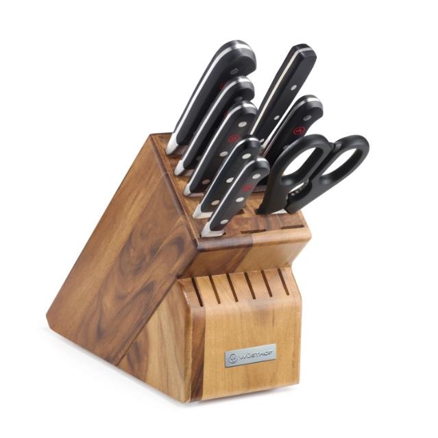 Classic 9-Piece Knife Block Set, Acacia